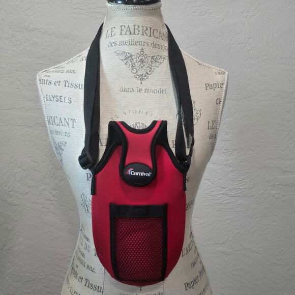 Carnival Cruise Line Insulated Water Bottle Carrier Bag ID Holder Shoulder Strap - Picture 1 of 6